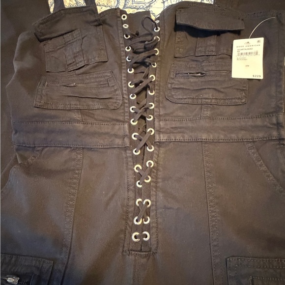 Good American twill lace up utility jumpsuits size m NWT - Picture 10 of 16